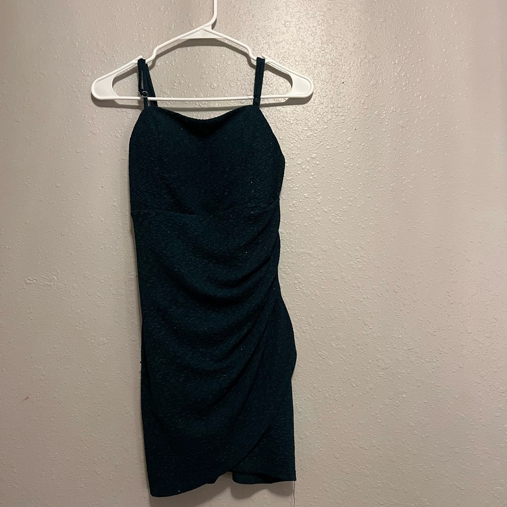 Crystal Doll emerald green Ruched Halter Bodycon Dress